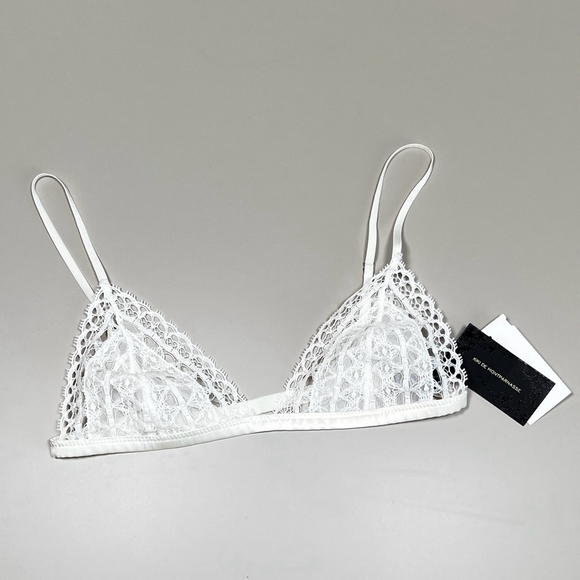 NWT Kiki de Montparnasse Bra Macrame Lace XS Cream White Lace